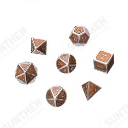 7Pcs Antique Metal Polyhedral Dices With Bag Copper Color For Dungeons Dragons Game 7Pcs Antique Metal Polyhedral Dices With Bag Copper Color For Dungeons Dragons Game