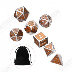 7Pcs Antique Metal Polyhedral Dices With Bag Copper Color For Dungeons Dragons Game 7Pcs Antique Metal Polyhedral Dices With Bag Copper Color For Dungeons Dragons Game