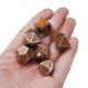 7Pcs Antique Metal Polyhedral Dices With Bag Copper Color For Dungeons Dragons Game