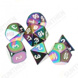 7Pcs Colorful Zinc Alloy Polyhedral Dice Set Board Game Multisided Dices Gadget 7Pcs Colorful Zinc Alloy Polyhedral Dice Set Board Game Multisided Dices Gadget