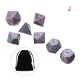 7Pcs Double Color Polyhedral Metal Game Dices Kit Children Digital Education Number Dices Entertianment Game Props For DnD TPRG