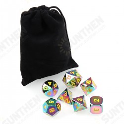 7Pcs Embossed Heavy Metal Polyhedral Dice DND RPG MTG Role Playing Game with Bag 7Pcs Embossed Heavy Metal Polyhedral Dice DND RPG MTG Role Playing Game with Bag