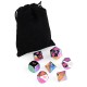 7Pcs Embossed Heavy Metal Polyhedral Dice DND RPG MTG Role Playing Game with Bag