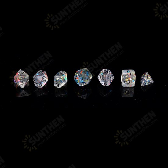 7Pcs Galaxy Polyhedral Dice Resin Mirror Dices Set Role Playing Board Party Table Game Gift