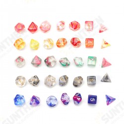 7Pcs Glitter Clear Polyhedral Dice Resin Dices Set Role Playing Board Party Table Game Gift 7Pcs Glitter Clear Polyhedral Dice Resin Dices Set Role Playing Board Party Table Game Gift