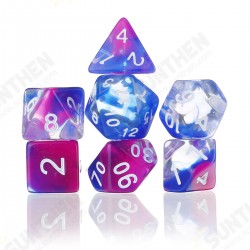 7Pcs Glitter Clear Polyhedral Dice Resin Dices Set Role Playing Board Party Table Game Gift 7Pcs Glitter Clear Polyhedral Dice Resin Dices Set Role Playing Board Party Table Game Gift