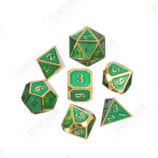 7Pcs Heavy Duty Metal Polyhedral Dices Set Multisided Dice Antique RPG Role Playing Game Dices