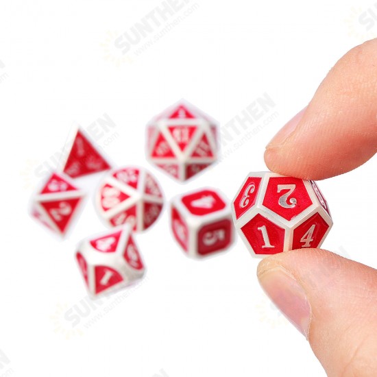 7Pcs Heavy Duty Metal Polyhedral Dices Set Multisided Dice Antique RPG Role Playing Game Dices