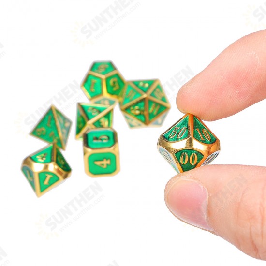 7Pcs Heavy Duty Metal Polyhedral Dices Set Multisided Dice Antique RPG Role Playing Game Dices