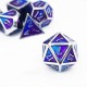 7Pcs Mixed Color Polyhedral Dice Metal RPG Dices Set with Velvet Bag Dungeons and Dragon Black Table Games Zinc Alloy Math Teaching