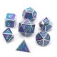 7Pcs Mixed Color Polyhedral Dice Metal RPG Dices Set with Velvet Bag Dungeons and Dragon Black Table Games Zinc Alloy Math Teaching