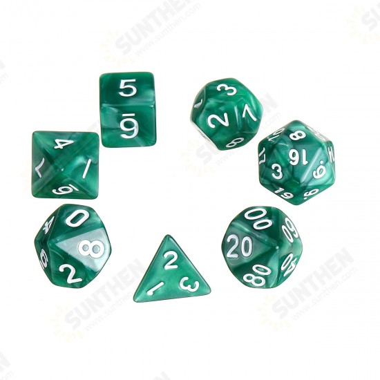 7Pcs Multisided Dice Holder Polyhedral Dices PU Leather Folding Rectangle Tray for RPG