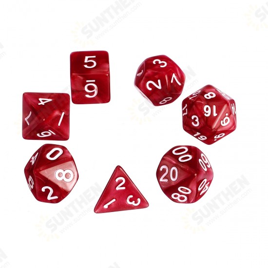 7Pcs Multisided Dice Holder Polyhedral Dices PU Leather Folding Rectangle Tray for RPG