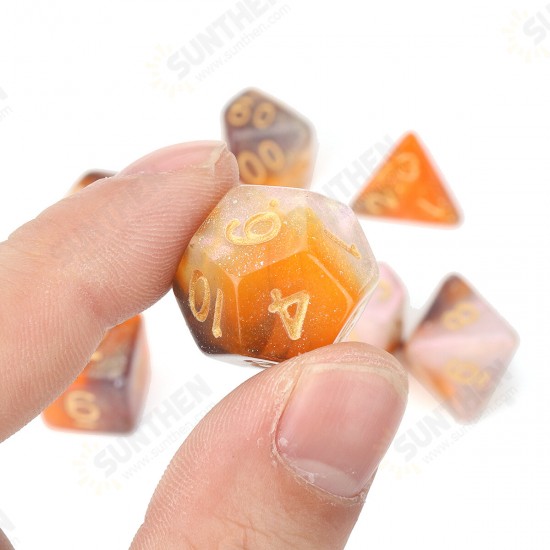 7Pcs Polyhedral Dice Set Board Game Multisided Dices Gadget Acrylic Polyhedral Dices Role Playing Game Accessory For Dungeons Dragon