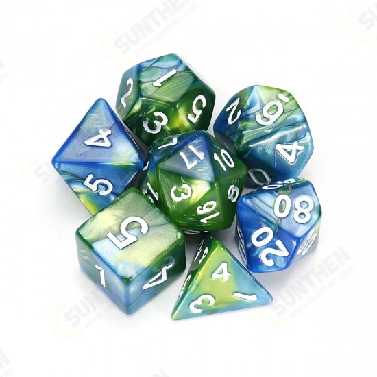 7Pcs Polyhedral Dices Double-Color For Role Playing Game Dice Set With Storage Bag