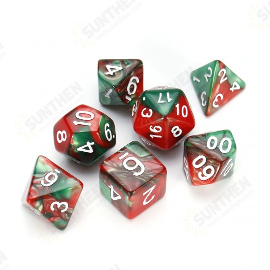 7Pcs Polyhedral Dices Double-Color For Role Playing Game Dice Set With Storage Bag