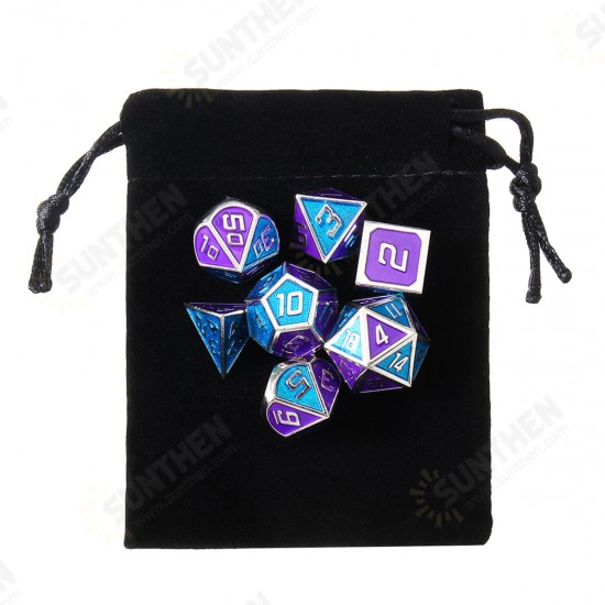 7Pcs Polyhedral Dices Set for Dungeons Dragons D20 D12 D10 D8 D6 D4 Games +Storage Pouches Bag