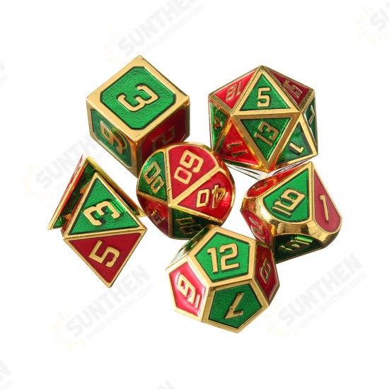 7Pcs Polyhedral Dices Set for Dungeons Dragons D20 D12 D10 D8 D6 D4 Games +Storage Pouches Bag