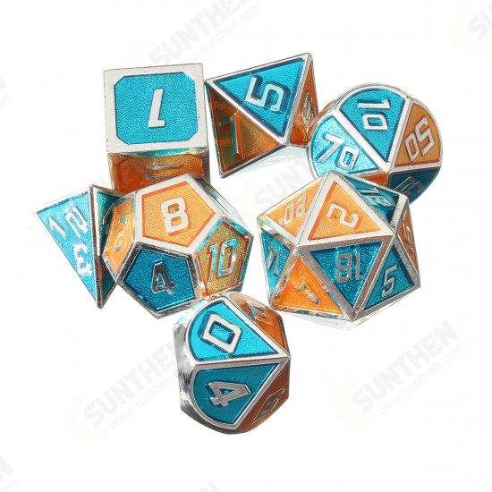 7Pcs Polyhedral Dices Set for Dungeons Dragons D20 D12 D10 D8 D6 D4 Games +Storage Pouches Bag