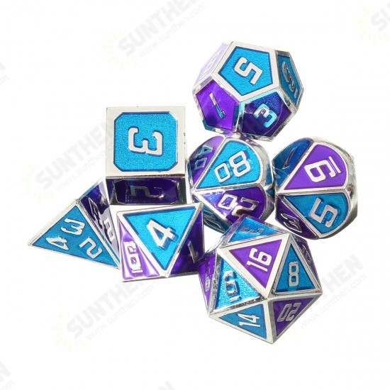 7Pcs Polyhedral Dices Set for Dungeons Dragons D20 D12 D10 D8 D6 D4 Games +Storage Pouches Bag