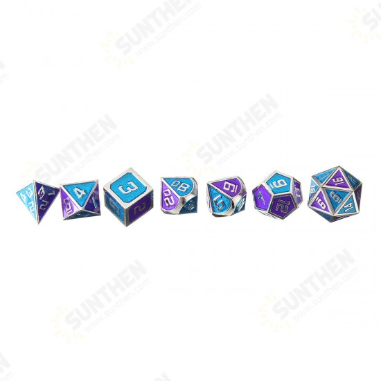 7Pcs Polyhedral Dices Set for Dungeons Dragons D20 D12 D10 D8 D6 D4 Games +Storage Pouches Bag