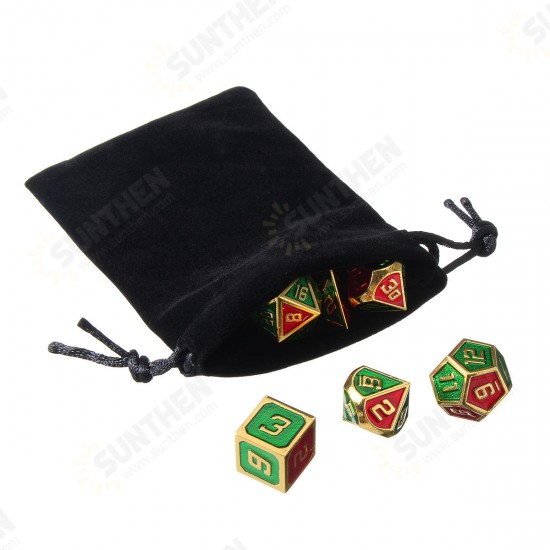 7Pcs Polyhedral Dices Set for Dungeons Dragons D20 D12 D10 D8 D6 D4 Games +Storage Pouches Bag