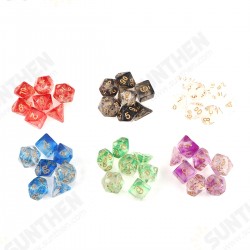 7Pcs Transparent Polyhedral Dices Multi-sided Dice 7Pcs Transparent Polyhedral Dices Multi-sided Dice