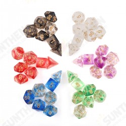 7Pcs Transparent Polyhedral Dices Multi-sided Dice 7Pcs Transparent Polyhedral Dices Multi-sided Dice