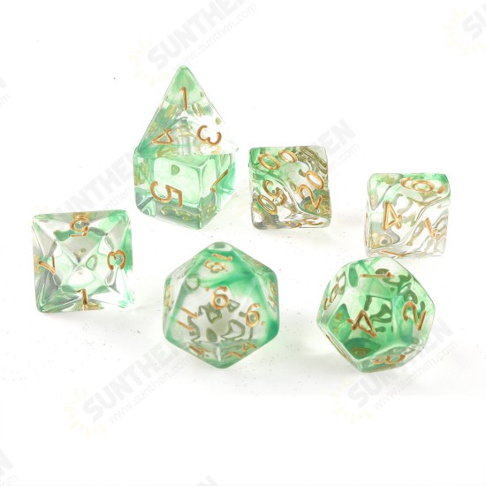 7Pcs Transparent Polyhedral Dices Multi-sided Dice