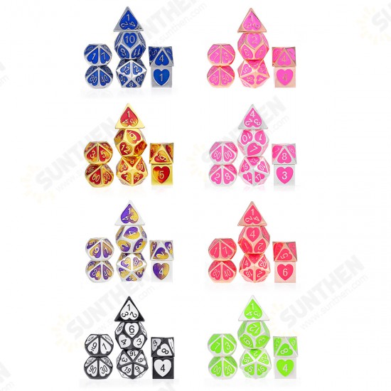 7Pcs Zinc Alloy Polyhedral Dices For RPG MTG DND Dungeons Dragons Role Playing Table Games Dice