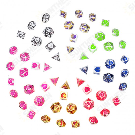 7Pcs Zinc Alloy Polyhedral Dices For RPG MTG DND Dungeons Dragons Role Playing Table Games Dice