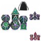 7Pcs/Set Rainbow Edge Metal Dice Set with Bag Board Role Playing Dragons Table Game Bar Party Game Dice Hobbies Toy Gift