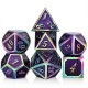 7Pcs/Set Rainbow Edge Metal Dice Set with Bag Board Role Playing Dragons Table Game Bar Party Game Dice Hobbies Toy Gift