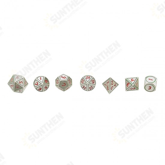 7pcs Heavy Metal Polyhedral Dices DnD RPG SET w/ Bag