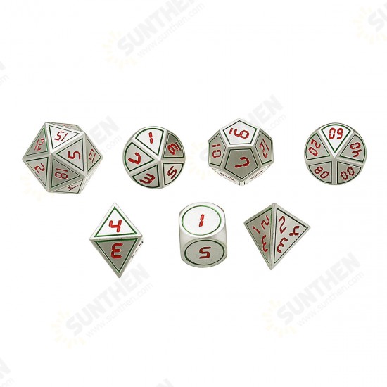 7pcs Heavy Metal Polyhedral Dices DnD RPG SET w/ Bag