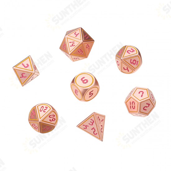 7pcs Heavy Metal Polyhedral Dices DnD RPG SET w/ Bag