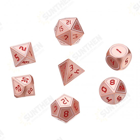 7pcs Heavy Metal Polyhedral Dices DnD RPG SET w/ Bag