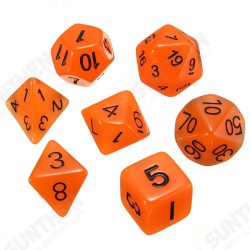 7pcs Multi-sided Luminous Polyhedral Digital Acrylic Dice Set Noctilucent Dice 7pcs Multi-sided Luminous Polyhedral Digital Acrylic Dice Set Noctilucent Dice