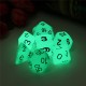 7pcs Multi-sided Luminous Polyhedral Digital Acrylic Dice Set Noctilucent Dice