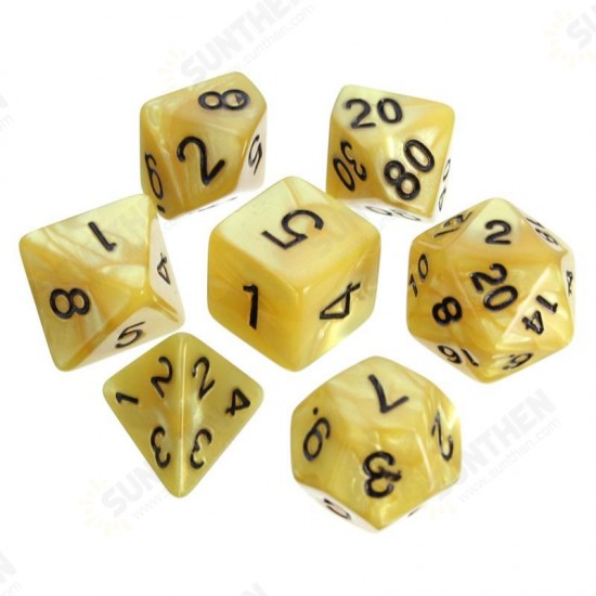 7pcs Multi-sided Polyhedral Digital Acrylic Dice Set