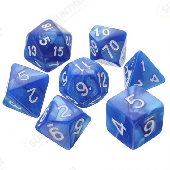 7pcs Multi-sided Polyhedral Digital Acrylic Dice Set