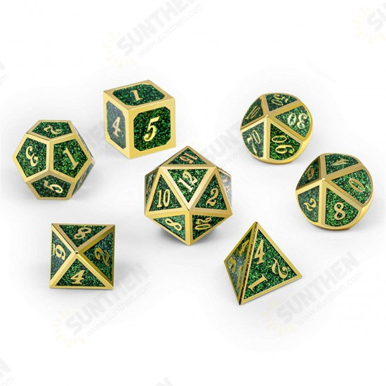 7pcs Polyhedral Dice Zinc Alloy Dice Set Heavy Duty Dices For Role Playing Game Dice Set