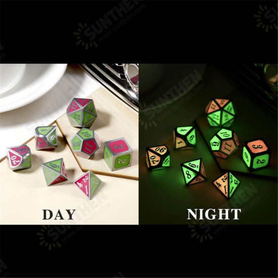 7pcs Polyhedral Dice Zinc Alloy Dice Set Heavy Duty Dices For Role Playing Game Dice Set