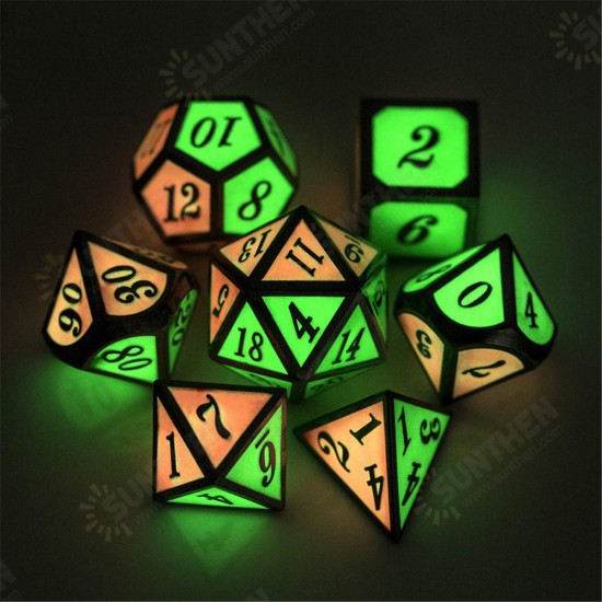 7pcs Polyhedral Dice Zinc Alloy Dice Set Heavy Duty Dices For Role Playing Game Dice Set