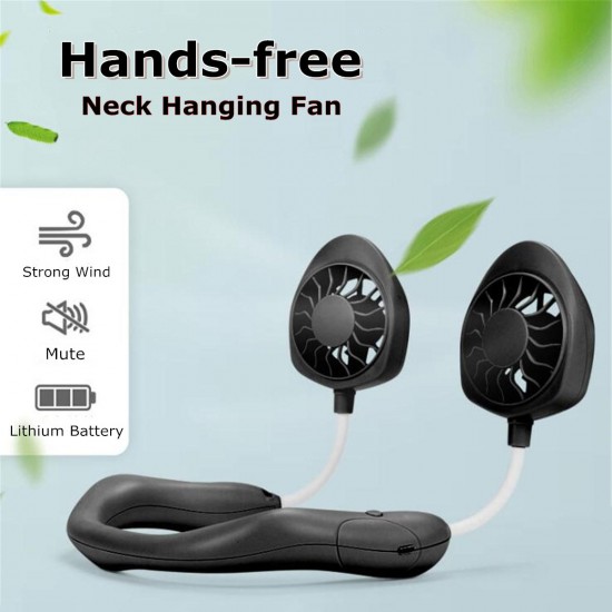 ABS Portable Mini Fan Hands Li-ion Battery USB Rechargable Hanging Neck Personal Sport Fan Mini Air Fan