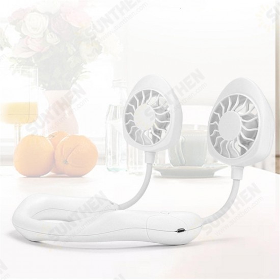 ABS Portable Mini Fan Hands Li-ion Battery USB Rechargable Hanging Neck Personal Sport Fan Mini Air Fan