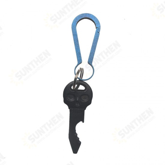 EDC 60mm Blue Quick Release Keychain Titanium Alloy Mini Key Ring