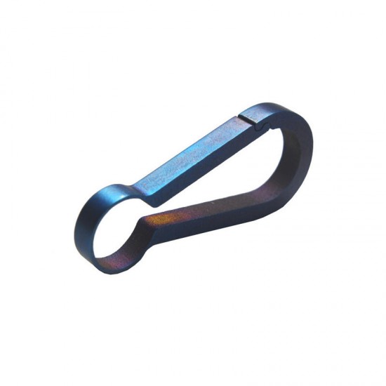 EDC 60mm Blue Quick Release Keychain Titanium Alloy Mini Key Ring