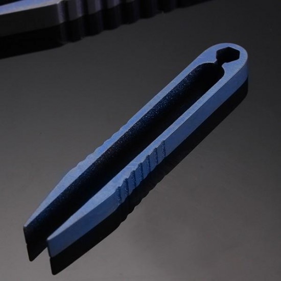 EDC TC4 Titanium Alloy Mini Blue Tweezers Portable Tool 44mm/82mm