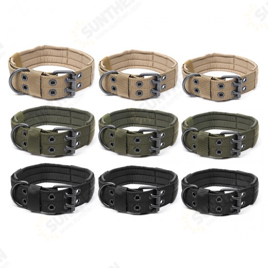 Adjustable Training Dog Collar Nylon Tactical Dog Collar Military With Metal D Ring Buckle